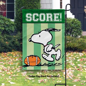 Peanuts Snoopy Football Garden Flag, Peanuts Football Sport Flag, Fall Snoopy Outdoor Decor, Football Fan Gift, Game Day Yard Flag