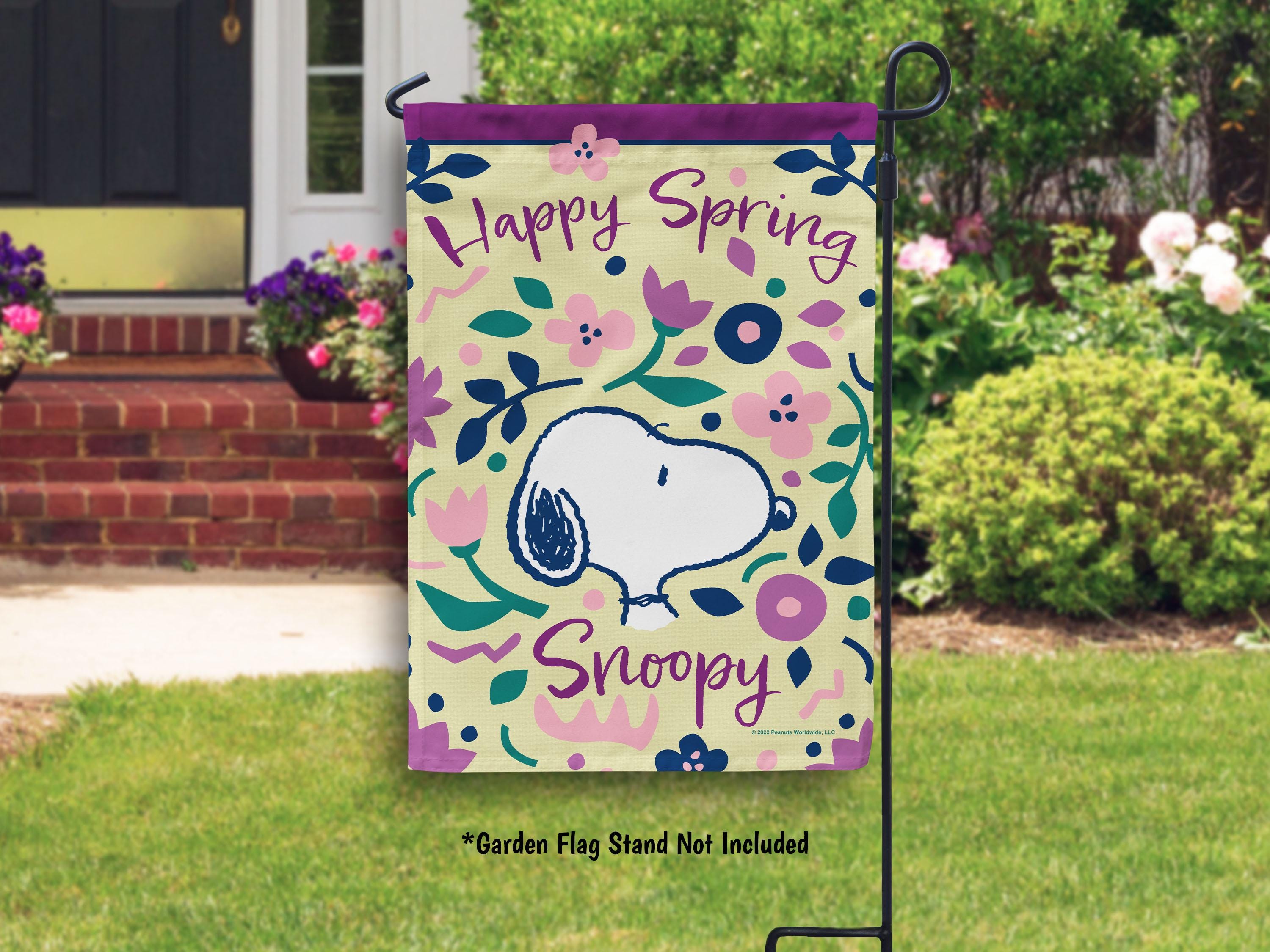 PEANUTS Happy Spring Snoopy Garden Flag or House Flag, Officially ...