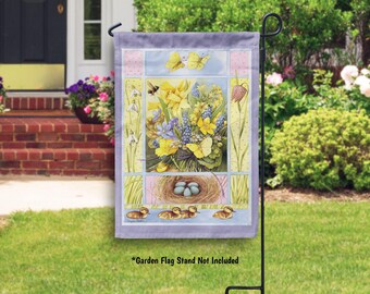 Marjolein Bastin Easter Flowers Garden Flag Easter Decorations Outdoor Decor Spring Yard Flag Farmhouse Cottagecore Wildflower Decor