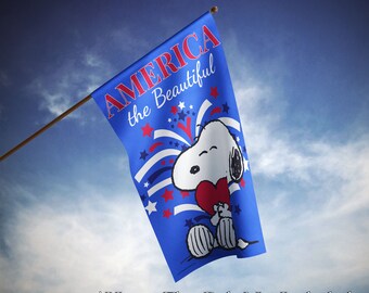 PEANUTS America the Beautiful Snoopy – Garden Flag or House Flag