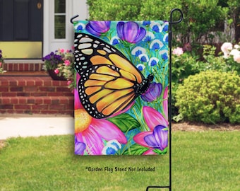 Butterfly Blooms Garden or House Flag