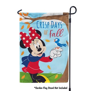 Disney Minnie Fall Garden Flag, Minnie Disney Autumn House Flag, Minnie Mouse Fall Outdoor Decor, Fall House Decor, Disney Lover Gift Garden Flag 12.5x18 inches