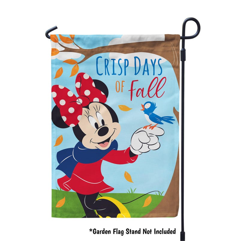 Disney Minnie Fall Garden Flag, Minnie Disney Autumn House Flag, Minnie Mouse Fall Outdoor Decor, Fall House Decor, Disney Lover Gift Garden Flag 12.5x18 inches