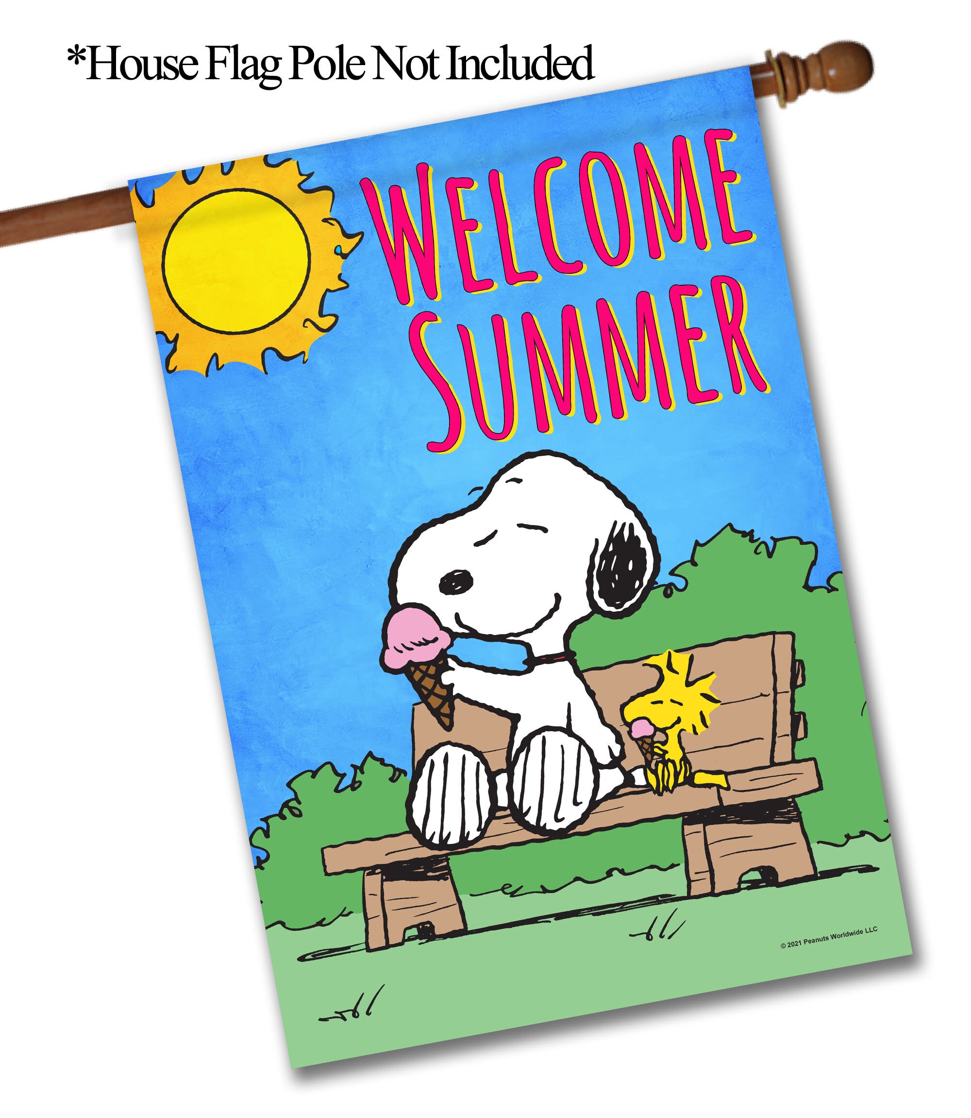 Amazon.com : Flagology, PEANUTS Be Happy Snoopy Spring