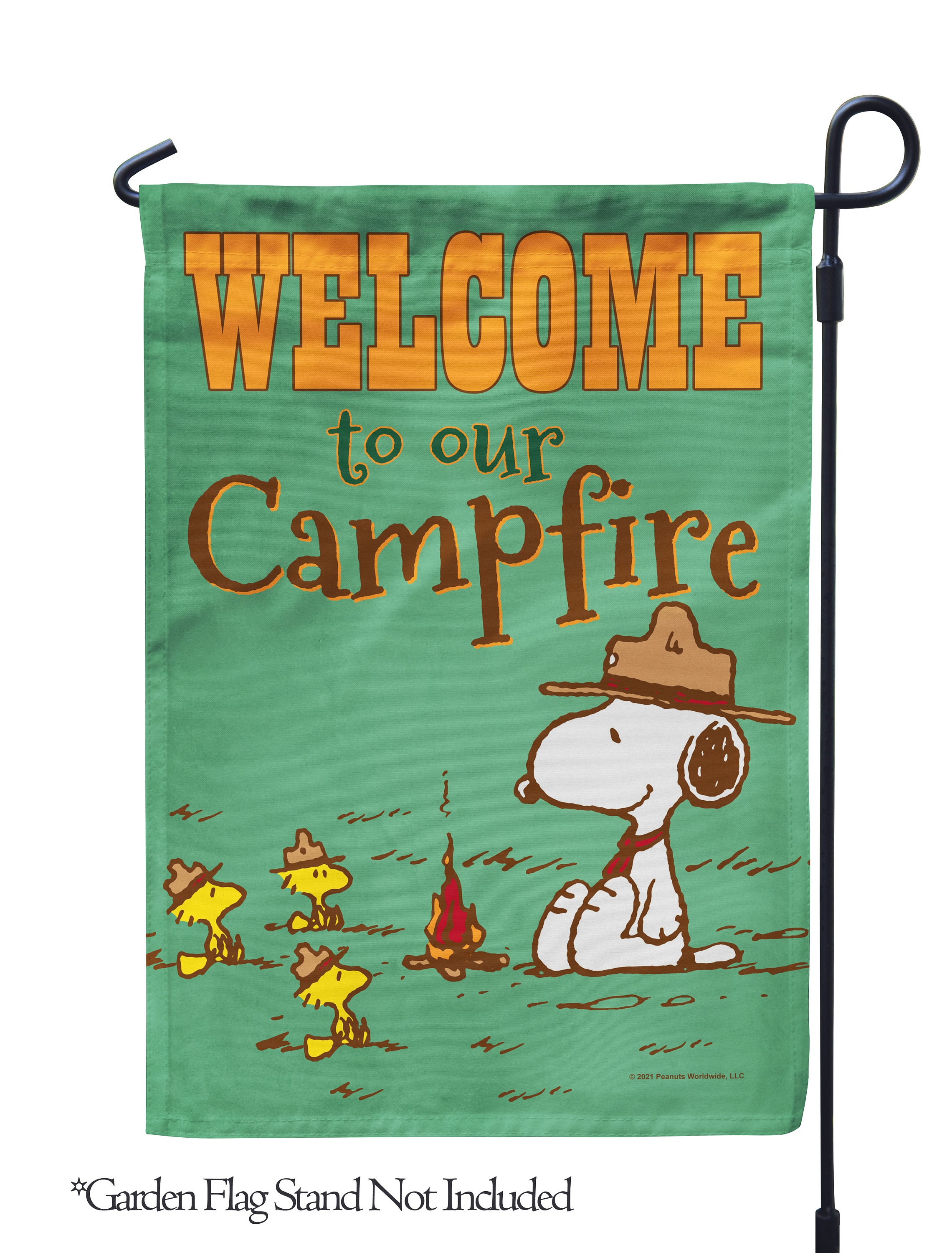 PEANUTS, PEANUTS Welcome to Our Campfire Snoopy  Garden Flag, Officially Licensed PEANUTS, Camping