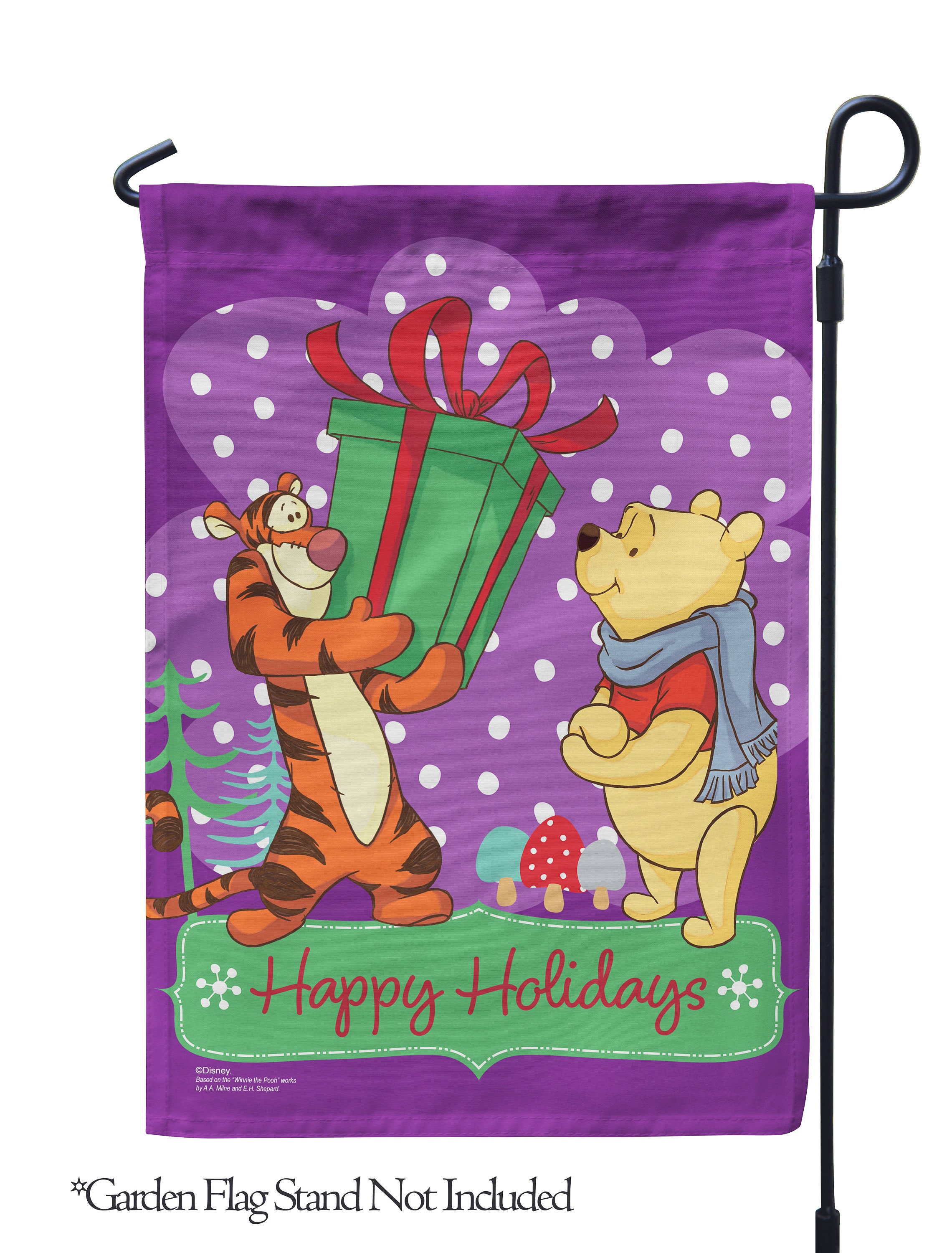 Disney Holiday Gift Tigger and Pooh Garden Flag