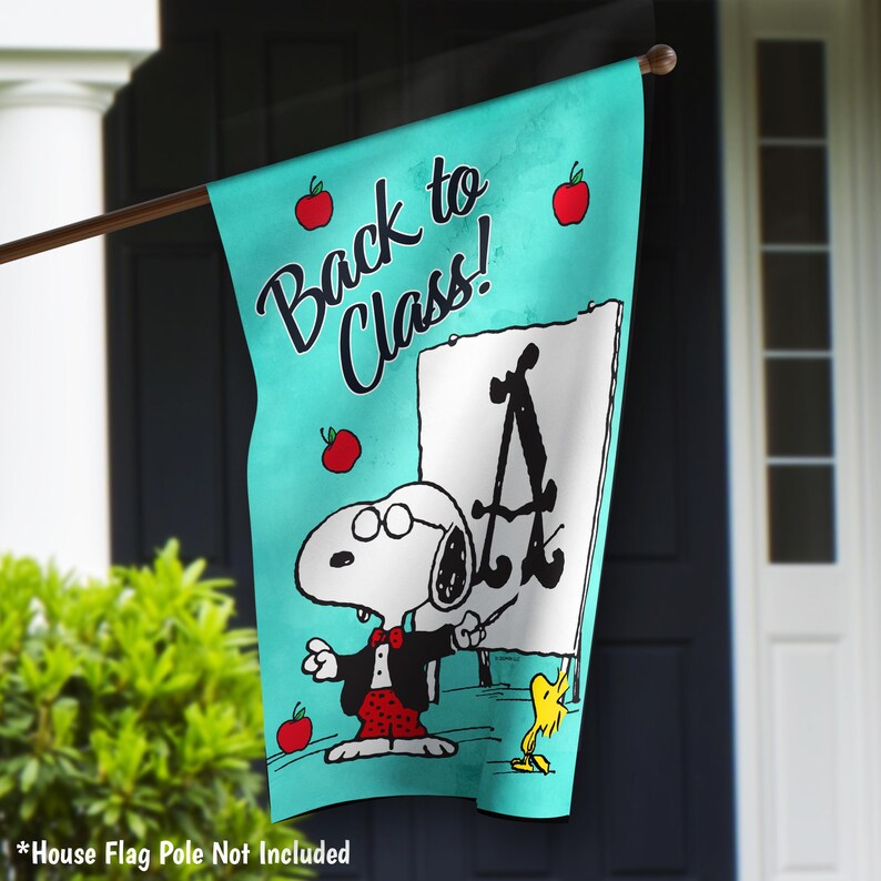 Peanuts Teacher Snoopy Back to School Garden Flag Peanuts School Decor ...