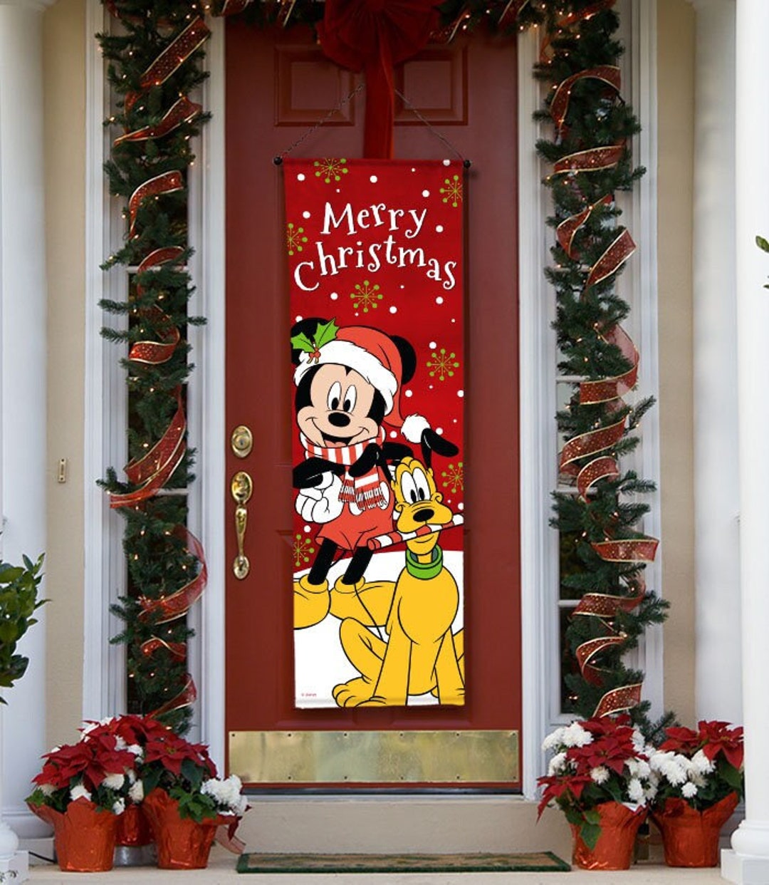 Disney Merry Christmas Mickey and Pluto - Front Door Banner – 15