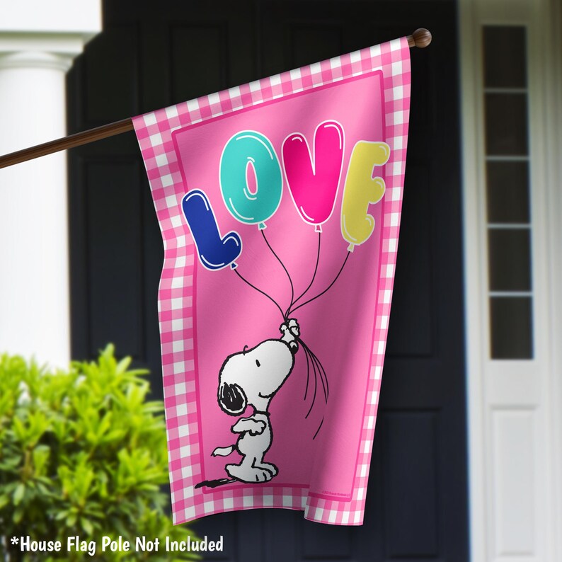 PEANUTS® Love Balloons Snoopy Garden or House Flag image 3