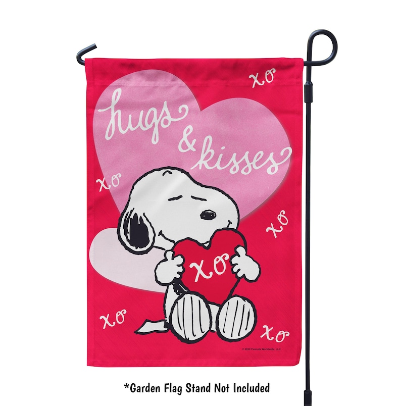 Peanuts Valentines Day Snoopy Garden Flag or House Flag, Snoopy Love Hear, Unique Snoopy Gift - PR 12" x 18" Garden inches