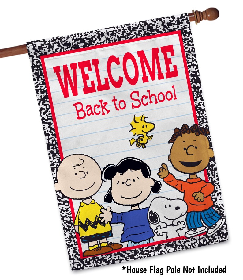 PEANUTS® Welcome Back to School Peanuts and the Gang Garden Flag Snoopy ...