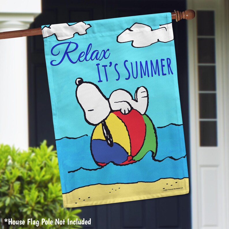 PEANUTS Relax, It's Summer Snoopy Garden Flag or House Flag, Officially ...