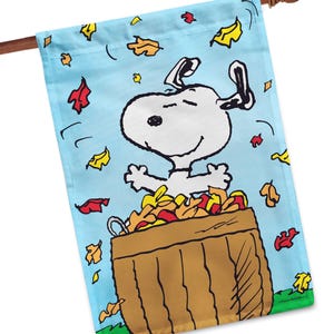 Snoopy Fall Outdoor Decor, Peanuts Fall Garden Flag, Fall House Flag ...