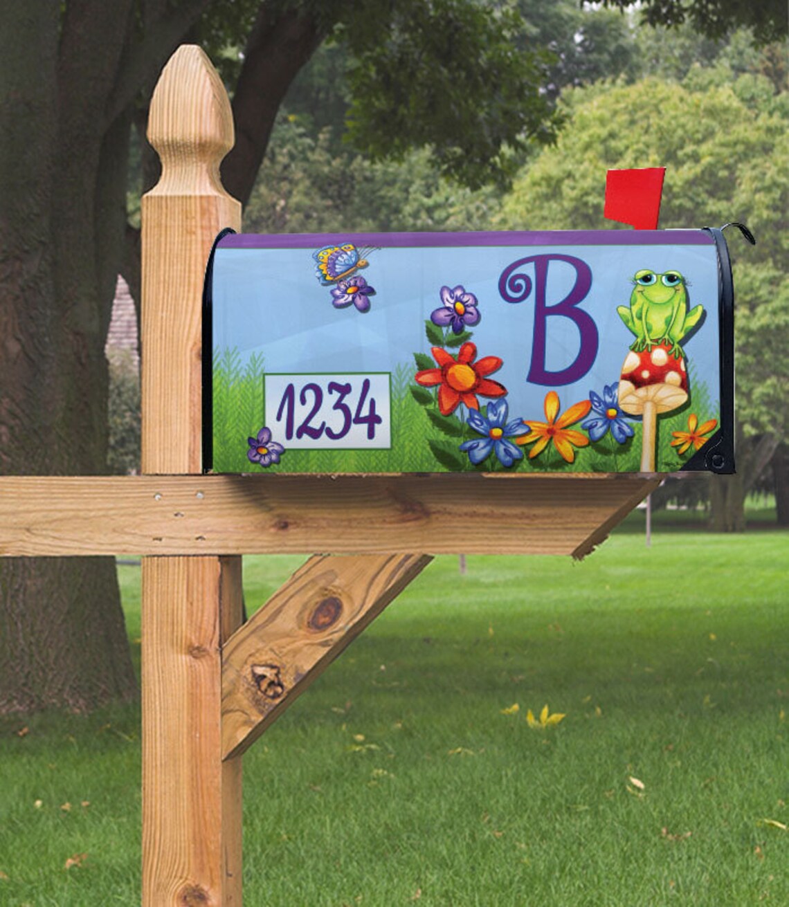 Mailbox Cover Frog on Mushroom Monogram Mailbox Cover 6.5 Etsy