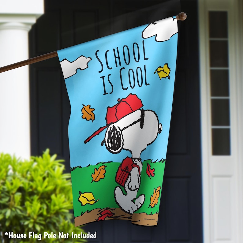 Back to School Snoopy Garden Flag Peanuts School is Cool Flag Fall ...