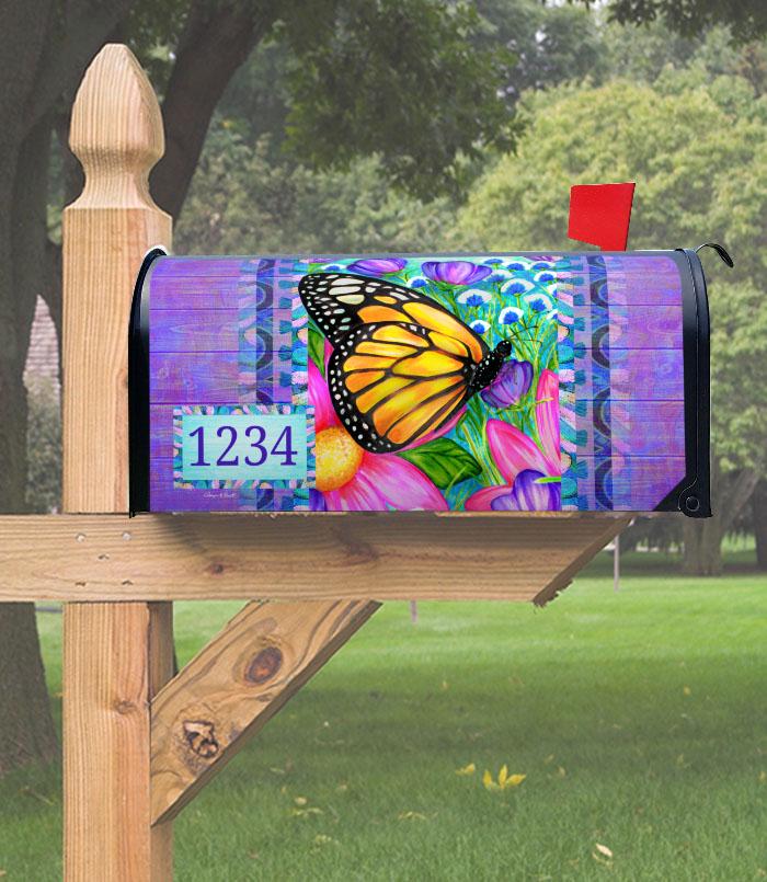Spring Butterfly Magnetic Mailbox Cover, Personalized Custom Mailbox, Spring Outdoor Decor, Floral Butterfly Outdoor Decor Gift for Mom