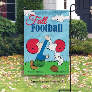 PEANUTS® Football Touchdown! Garden or House Flag