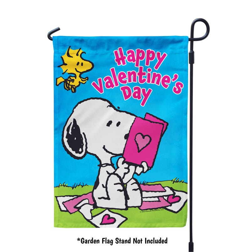 PEANUTS® Snoopy Valentine's Pile Garden or House Flag image 2