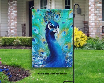 Peacock Spring Garden Flag Outdoor Lawn Decoration Garden Decor for Grandma Garden Gift Outdoor Summer Yard Flag Decor Peacock Lover Gift