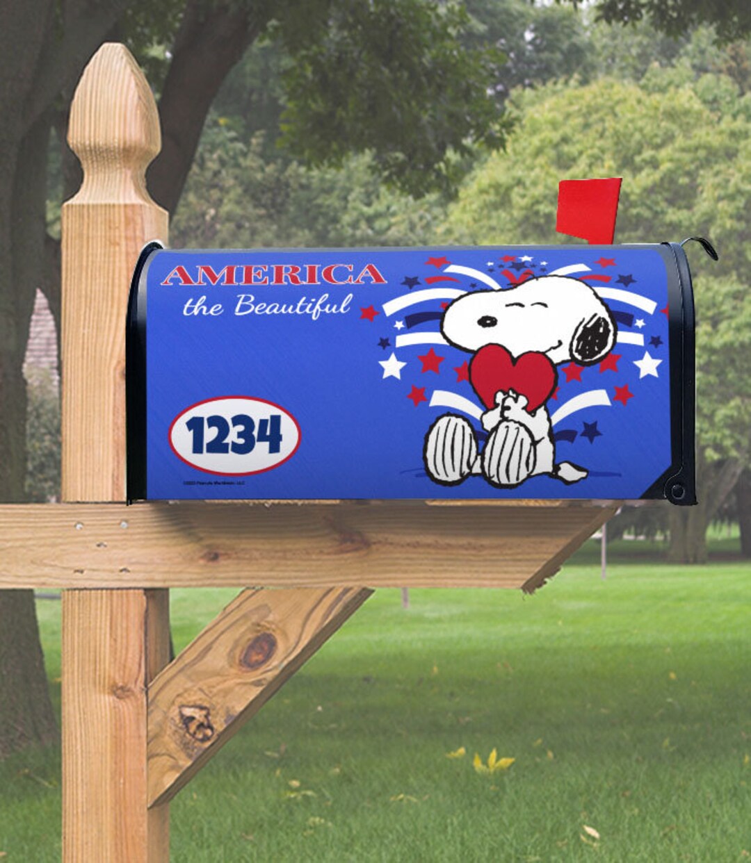 Mailbox Cover PEANUTS® America the Beautiful Snoopy Etsy