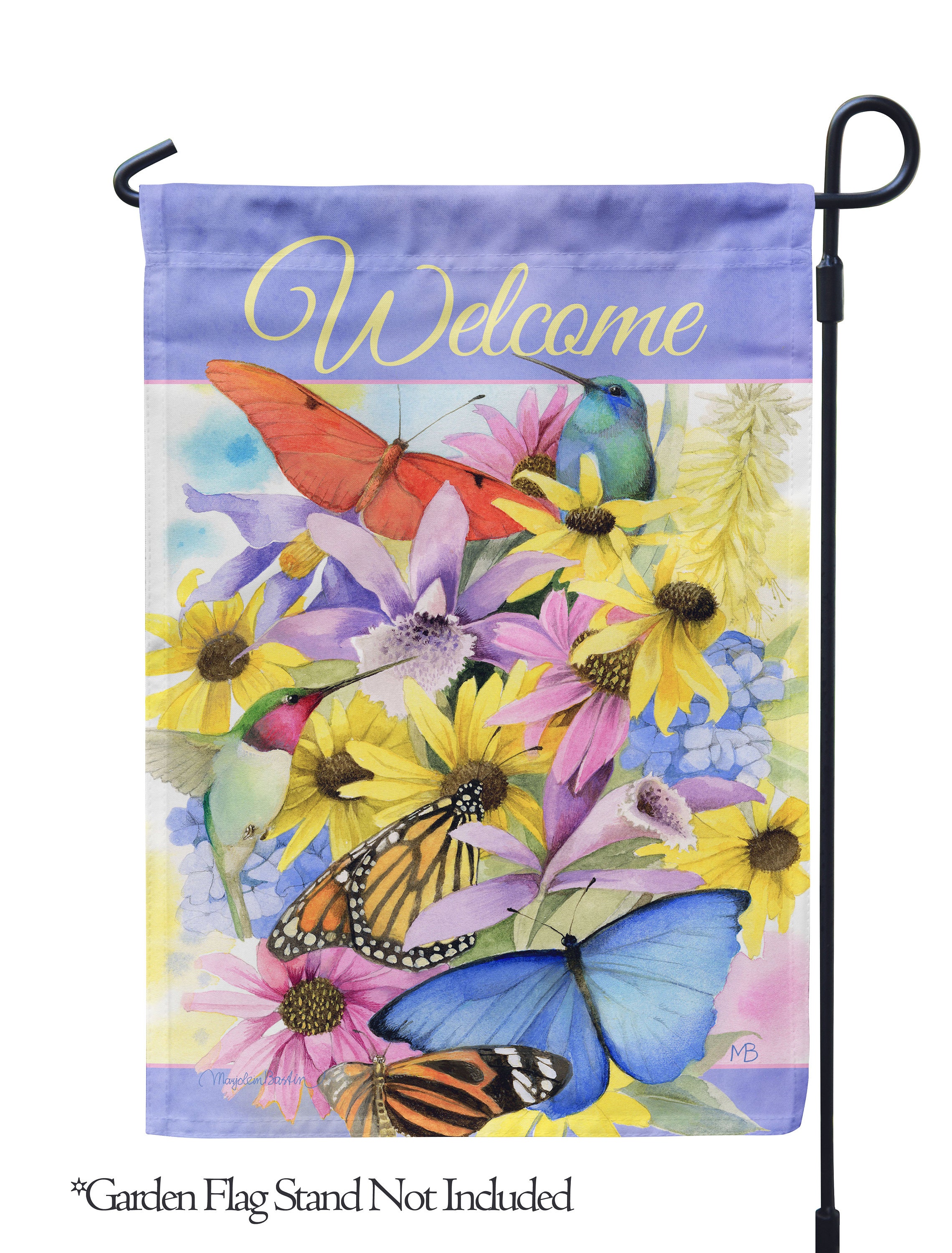 Discover Marjolein Bastin, Hummingbirds and Butterflies Garden Flag