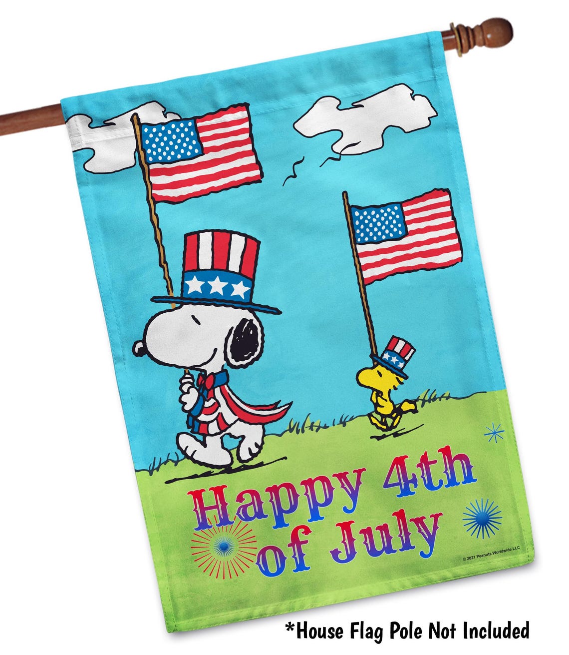 Snoopy Patriotic July 4th Garden Flag Peanuts Outdoor Decor Summer Yard ...