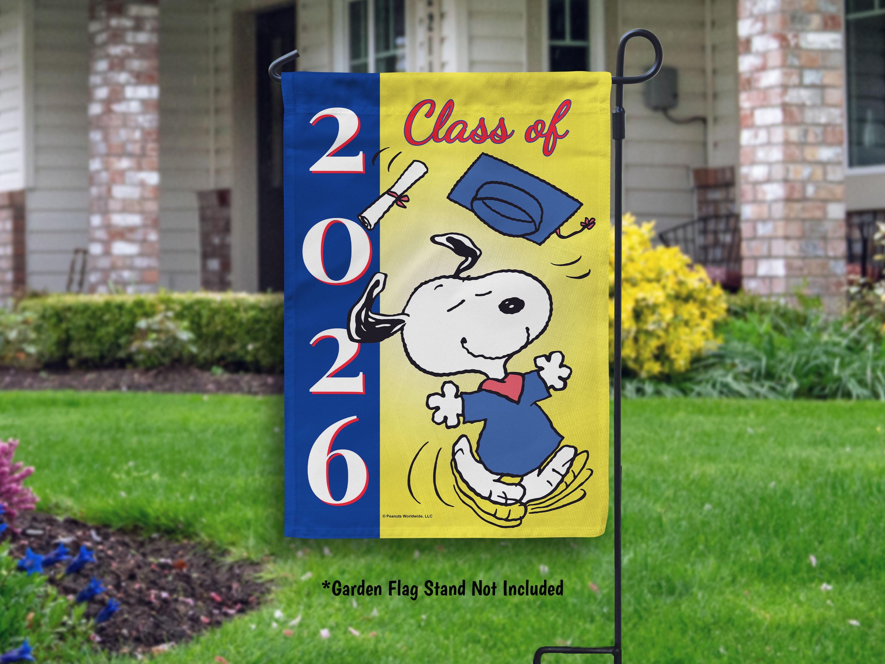 PEANUTS® Snoopy Graduating Class - Garden or House Flag - Class of 2026 ...