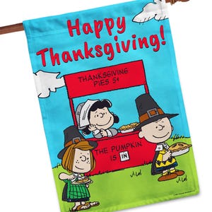 PEANUTS® The Pumpkin Pie Is In Garden or House Flag 24.5" x 32" House