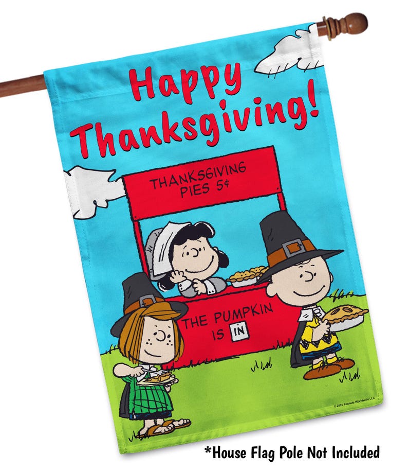 PEANUTS® The Pumpkin Pie Is In Garden or House Flag 24.5" x 32" House
