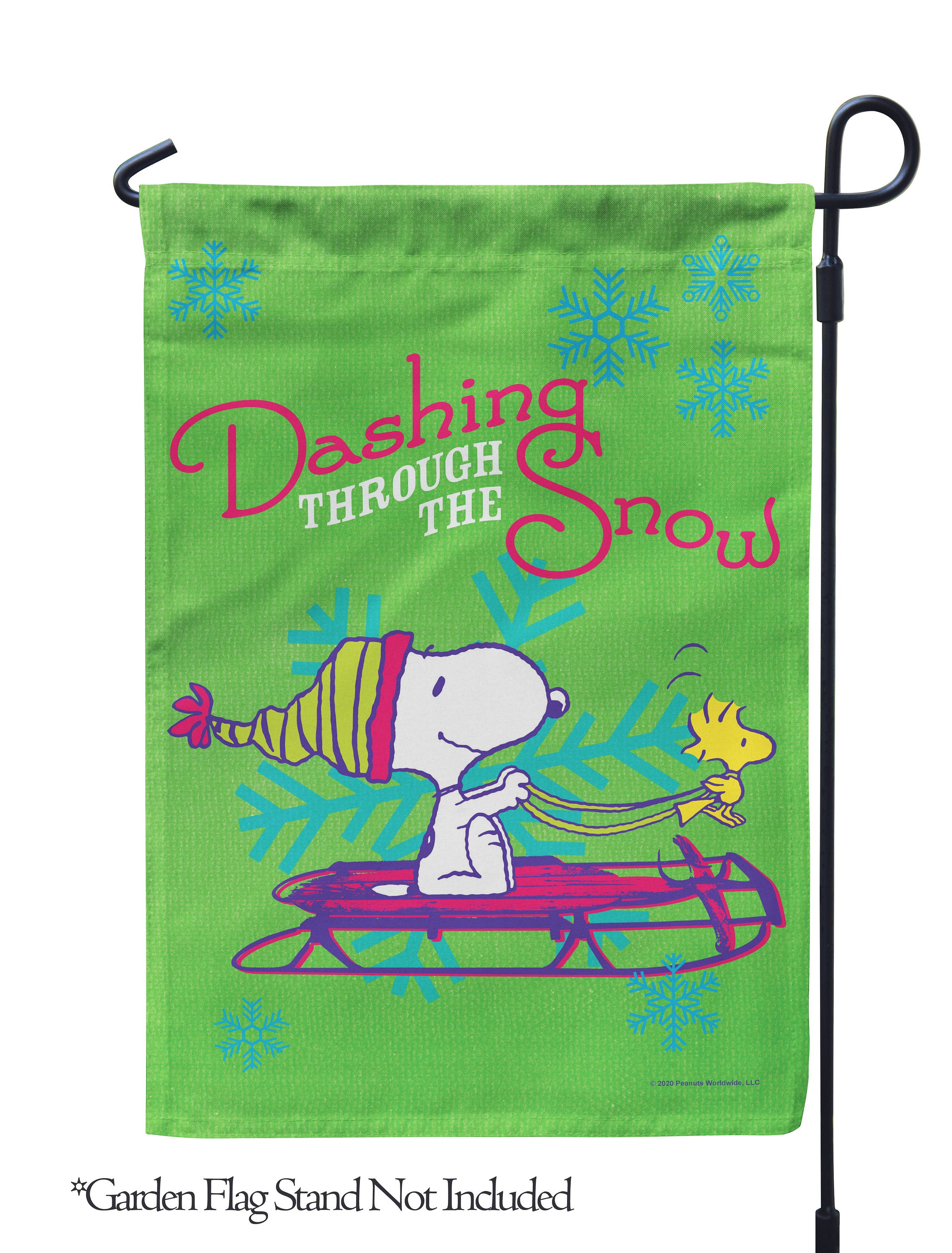 Discover PEANUTS, Dashing Through the Snow Garden Flag