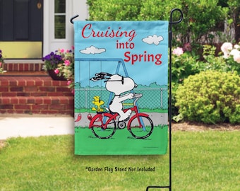 PEANUTS Cruising into Spring Snoopy Garden Flag or House Flag Officially Licensed PEANUTS®, Spring Yard Flag