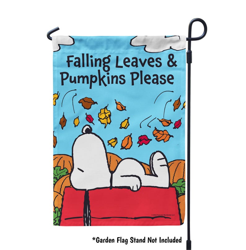 Snoopy Falling Leaves Garden Flag Peanuts Fall House Flag Outdoor ...