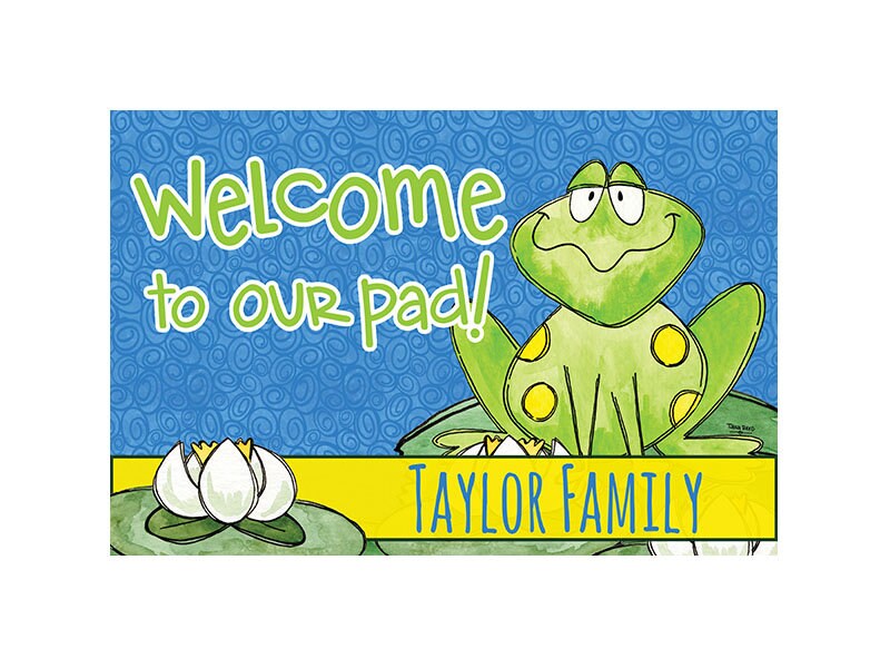 Doormat Personalized Frog and Lily Pad Etsy