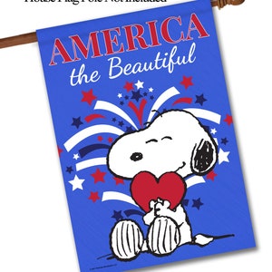 PEANUTS America the Beautiful Snoopy – Garden Flag or House Flag ...