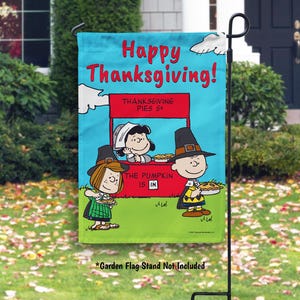 PEANUTS® The Pumpkin Pie Is In Garden or House Flag image 1