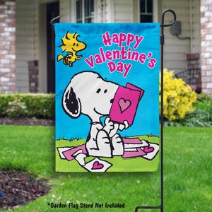PEANUTS® Snoopy Valentine's Pile Garden or House Flag image 1
