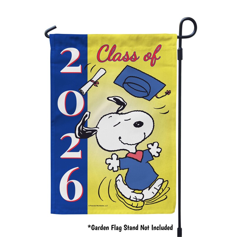 PEANUTS® Snoopy Graduating Class - Garden or House Flag - Class of 2026 ...