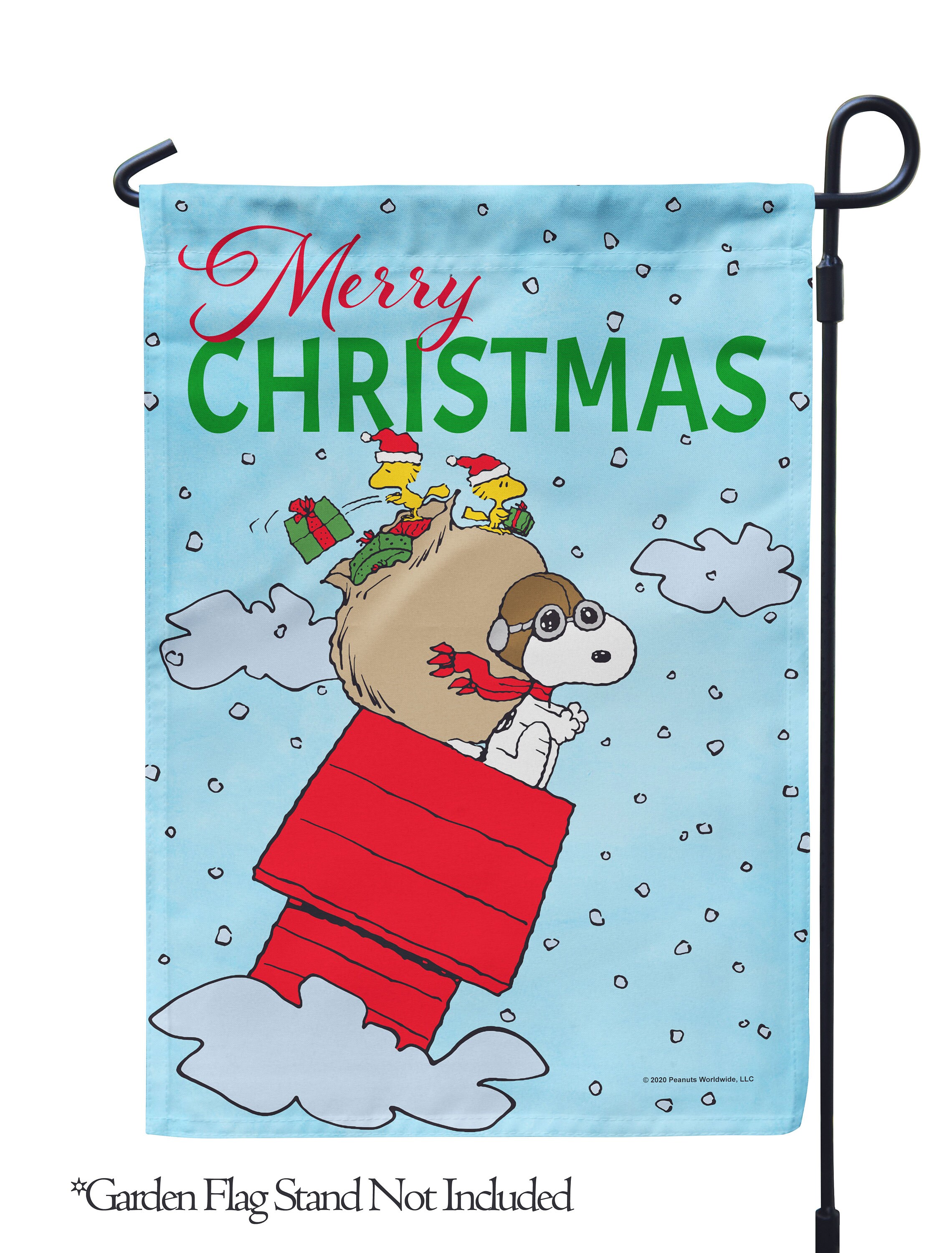 PEANUTS® Merry Christmas Snoopy Sleigh Garden Flag Etsy
