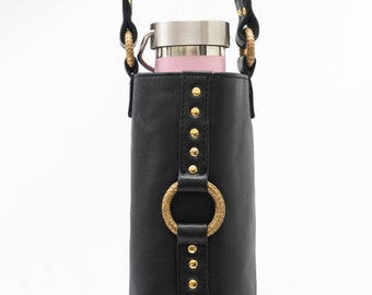 The Eco Bottle Holster ~ Full Leather ~ Gold | Reusable Bottle Carry Bag