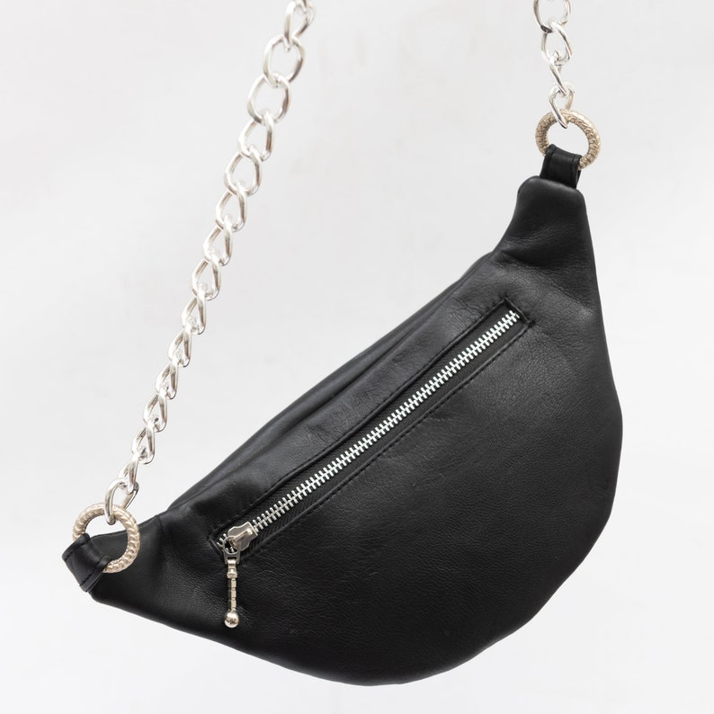 The Scandinavian Chain Bag Silver Festival Bumbag Fanny Pack Hip Bag Leather Pouch Bag Waist Bag image 6