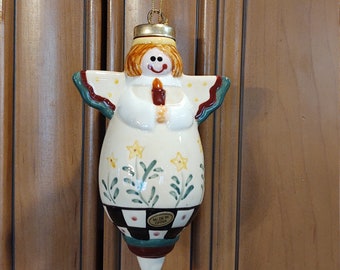 Vintage Hand Painted Porcelain Angel Ornament