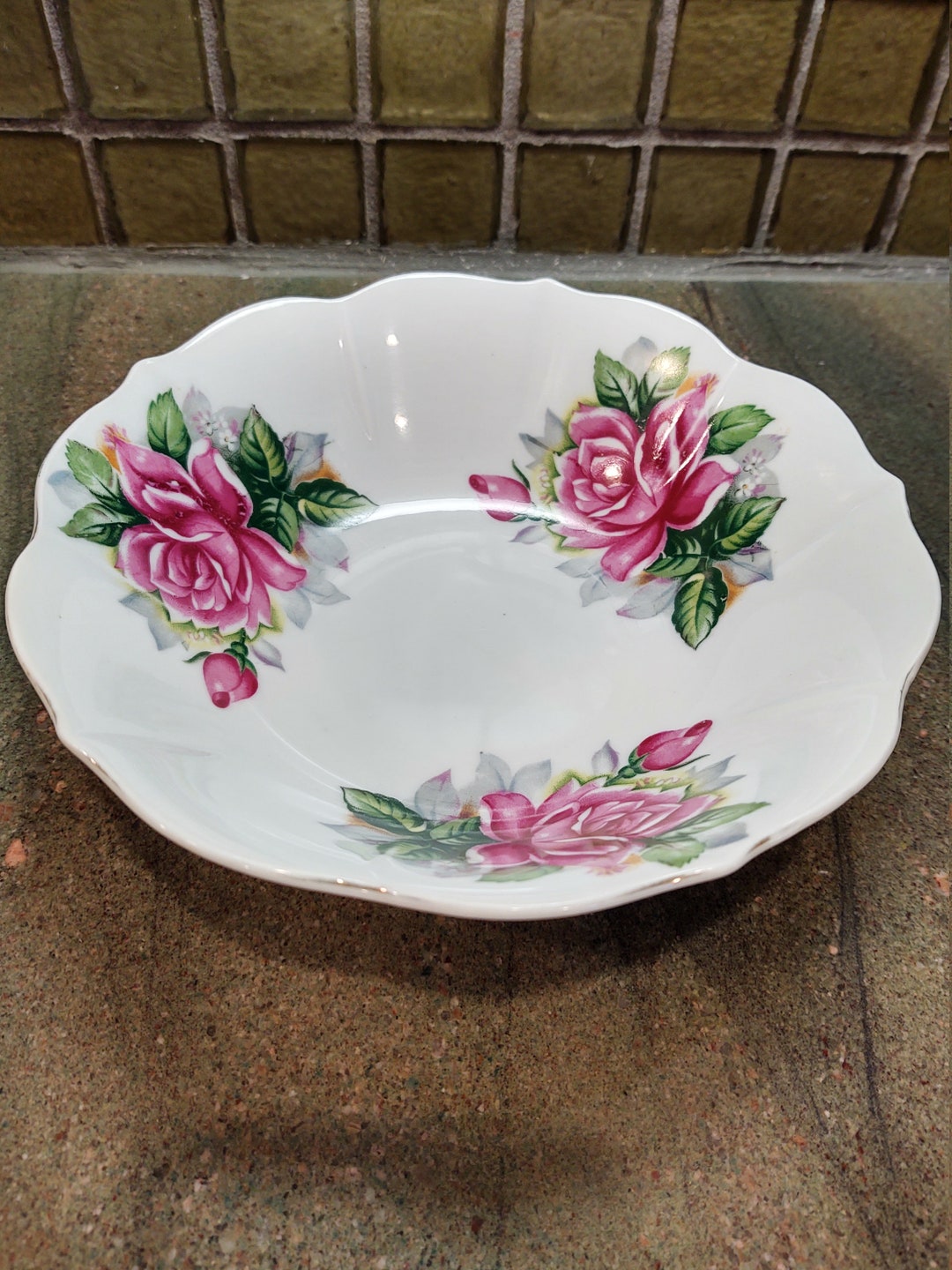 Vintage Roses Porcelain Vegetable Bowl - Etsy