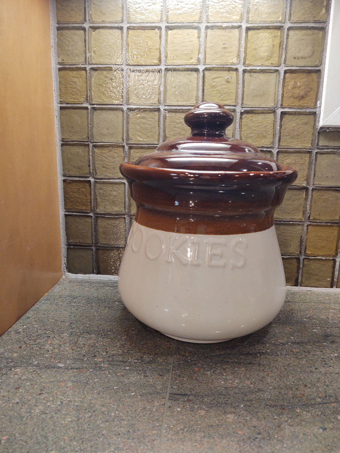 Vintage Crock Cookie Jar Etsy