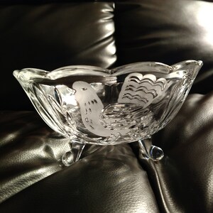 Crystal Footed Bowl Byrdes By Hofbauer
