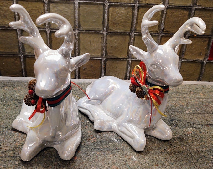 Vintage Porcelain Deer Figurines Etsy