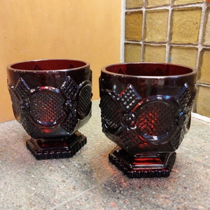 Vintage Avon Cape Cod Collection Footed Glass Set