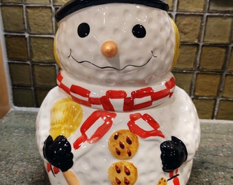 〇Ga左1006 スノーマン クッキージャー 陶製 Gibson 〇Ga左1006 スノーマン クッキージャー 陶製 Gibson - メルカリ