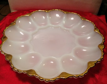 Huevera de cristal de leche vintage