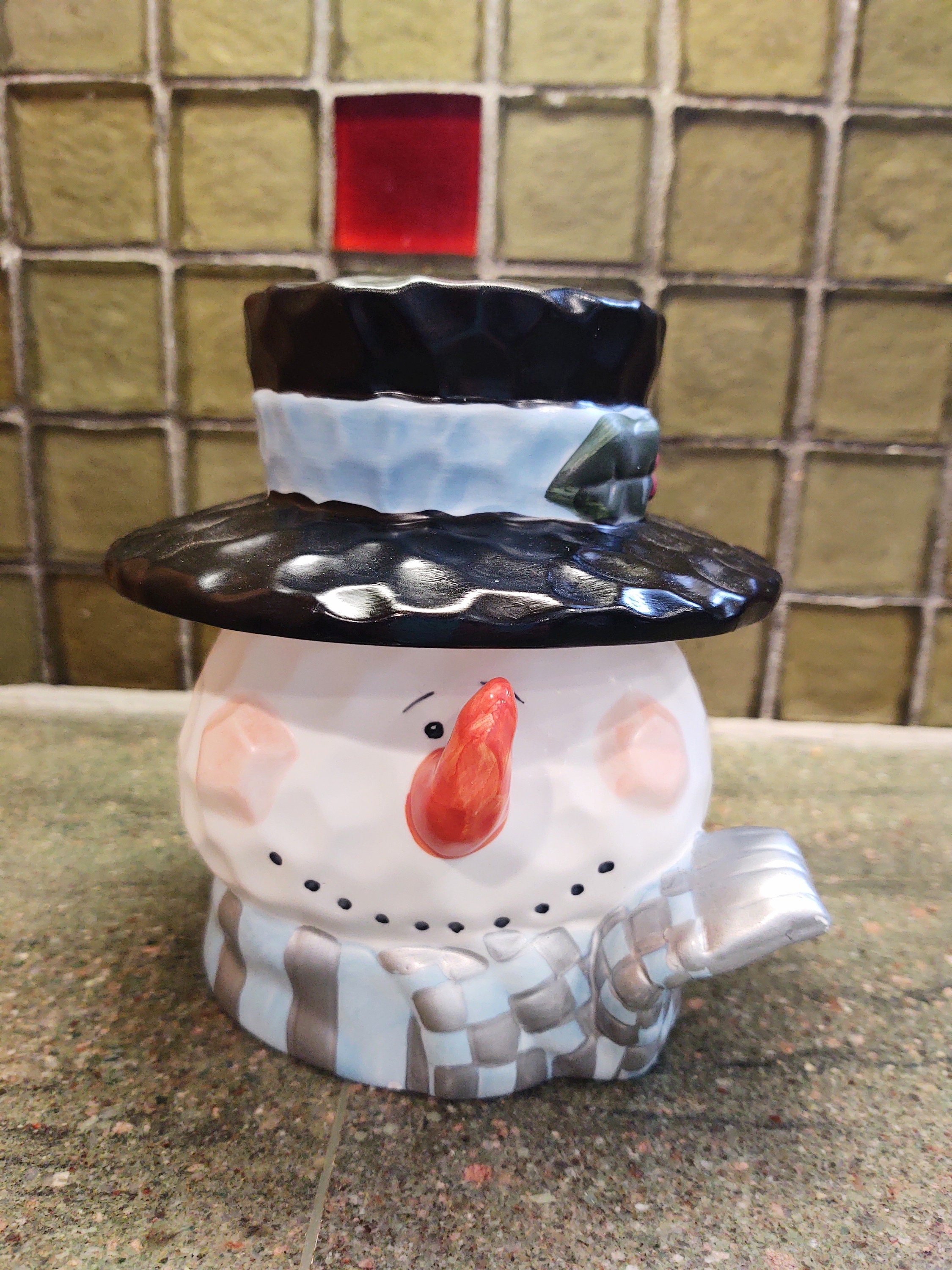 手描きの陶器製雪だるま型キャンドル - Etsy 日本