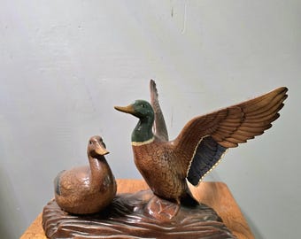 Mid Century Mallard Ducks Sculpture